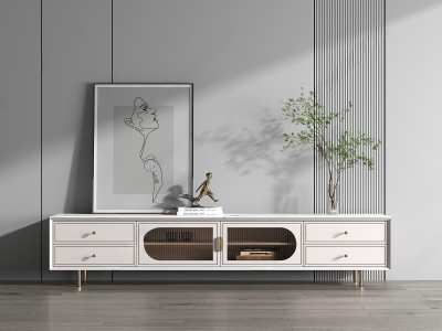 现代电视柜3D模型下载